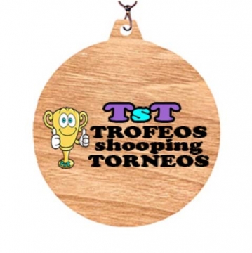 medalla de madera personalizable