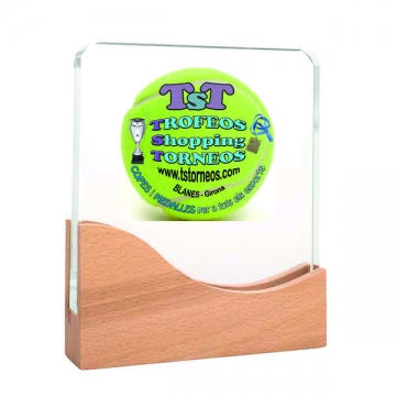 Trofeo de cristal con impresion especial color